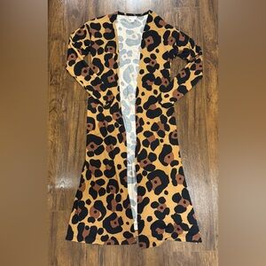 Long Leopard Print Cardigan
